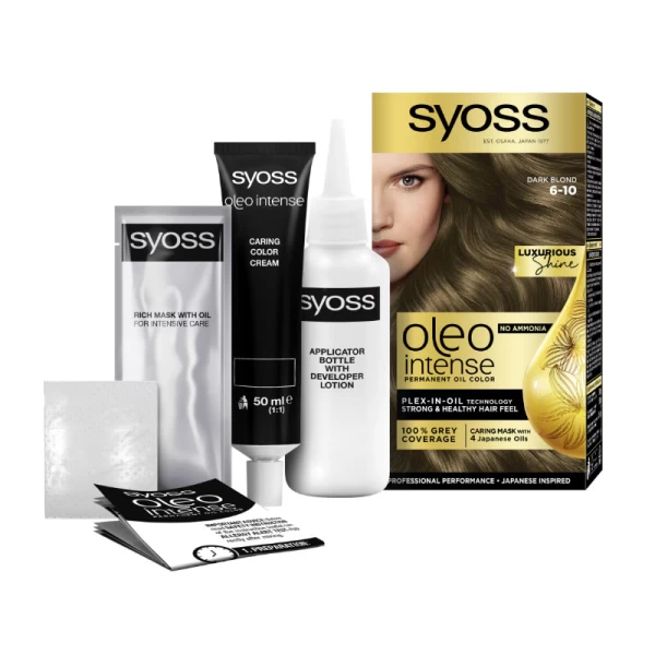 Syoss Oleo Intense Vopsea de par 6-10 Blond Inchis, 115 ml - image 2