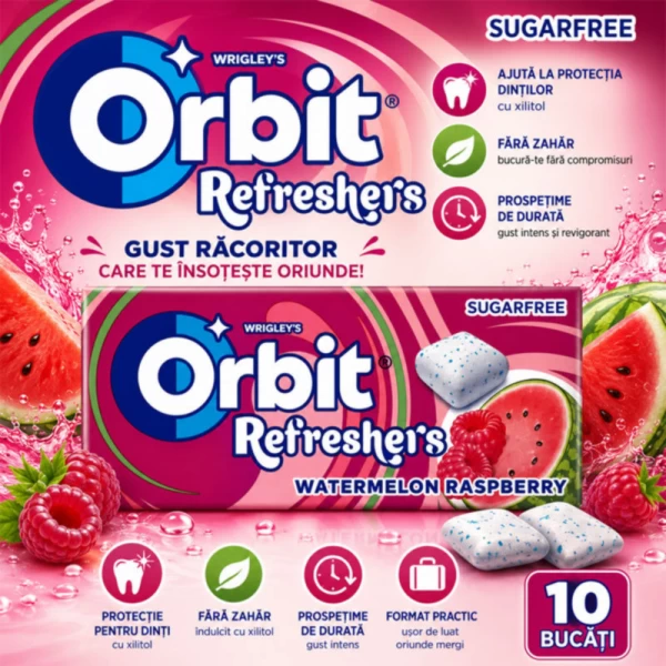 Orbir Refresher живательнная резинка watermelon rasp 18 g - image 2