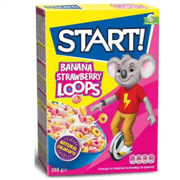 Start Inele cu aromă de căpșuni și banane, 250g - image 1