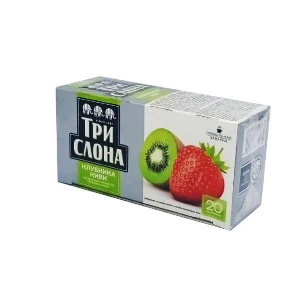 Чай черный Три Слона с ароматом клубники и киви 1,3г*x20шт - image 2