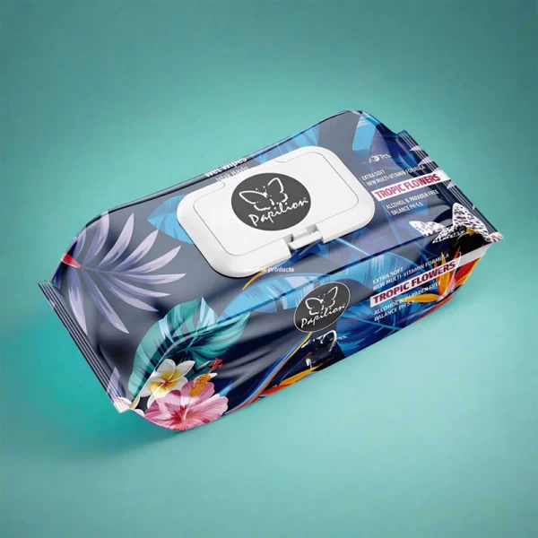 Papilion servetele umede 90 buc Tropic Flowers - image 2