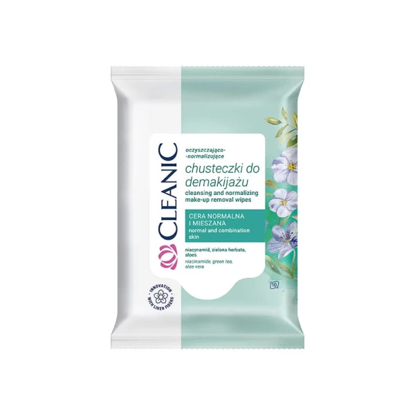 Влажные косметические салфетки Cleanic для нормальной и комбинированной кожи 10 шт - image 1
