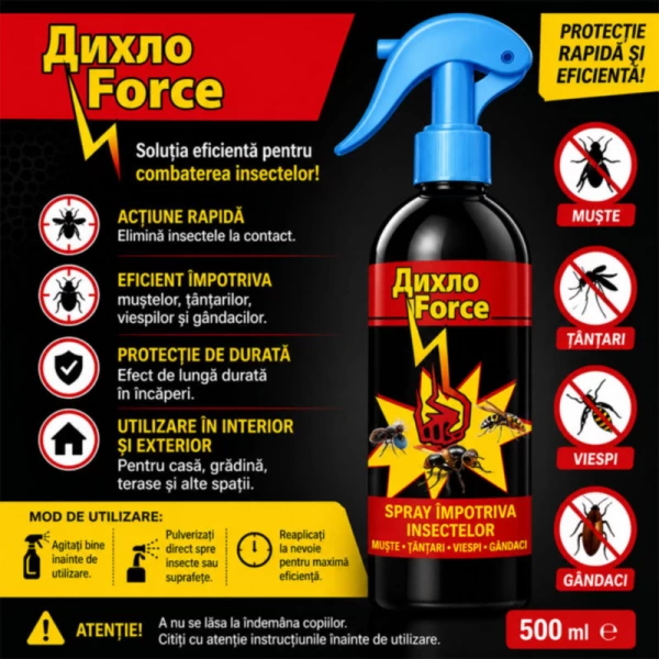 Force Spray impotriva mustelor viespilor si plosnitelor 500ml - image 2