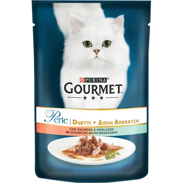 Gourmet Perle Conservă cu somon și cod negru 85 g - image 1
