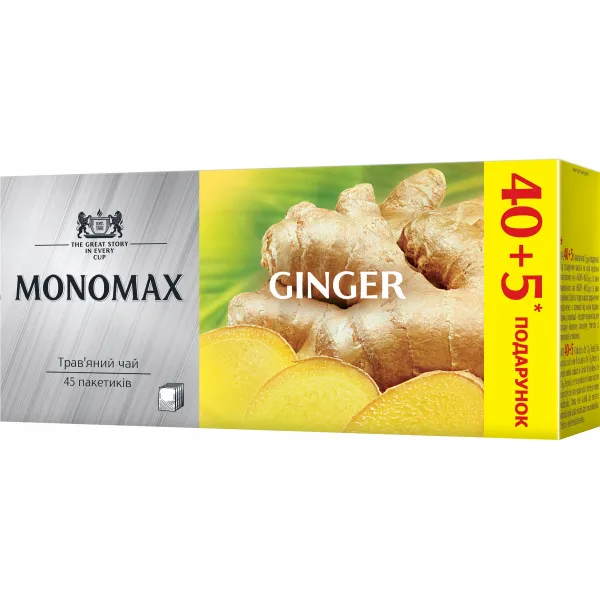 Травяной чай Мономах Ginger в пакетиках 40+5 шт - image 1