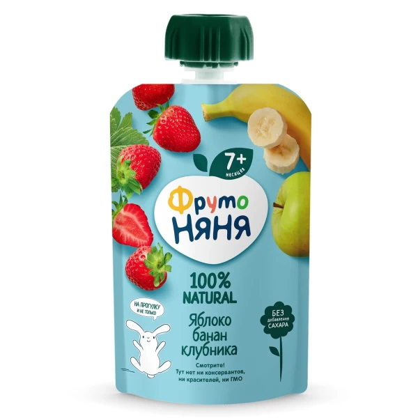 FrutoNanny Desert de mere banane si capsuni 90 g (7+m) - image 1