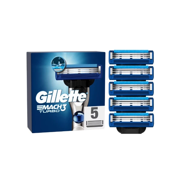 Gillette Rezerve aparat de ras Mach3 Turbo Aloe 5 buc - image 1