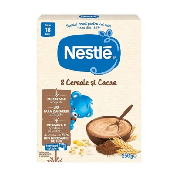 Nestle Terci 8 cereale si cacao fara lapte 250g - image 1