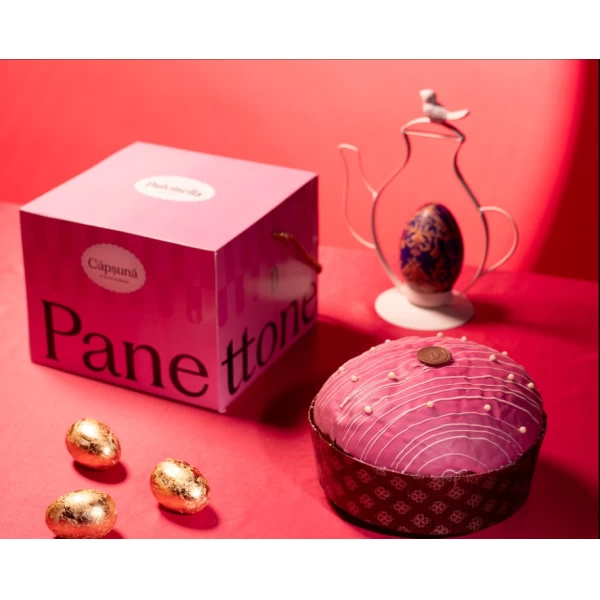 Dulcinella Panettone cu căpșună si zmeură liofilizată, 800g - image 1