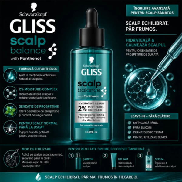 Gliss Увлажняющая сыворотка для кожи головы Scalp Balance, 100 мл - image 2