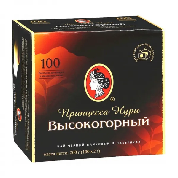 Чай "Принцесса Нури Высокогорный" черный 100 пакетиков - image 1