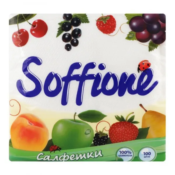 Soffione Салфетки столовые однослойные 33x33 см 100 шт - image 1