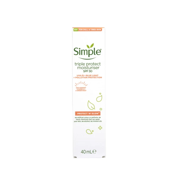 Крем для лица Simple Triple Protect Moisturiser SPF 30, 40 мл - image 2