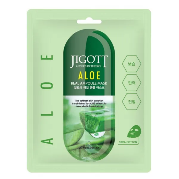 Ампульная маска с алоэ Jigott Aloe Real Ampoule 27ml - image 1