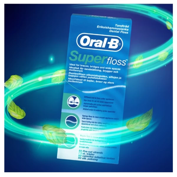 Oral-B Зубная нить Super Floss Брекеты 50 м - image 3
