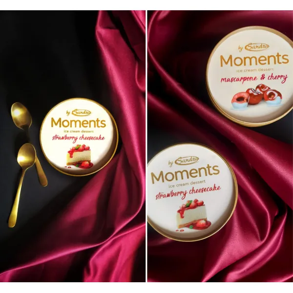 Sandra Moments Inghetata Strawberry Cheesecake 465ml - image 3