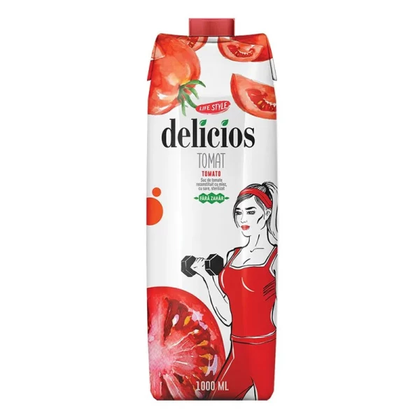 Delicios Suc de Tomate, Fara Zahar 1L - image 1