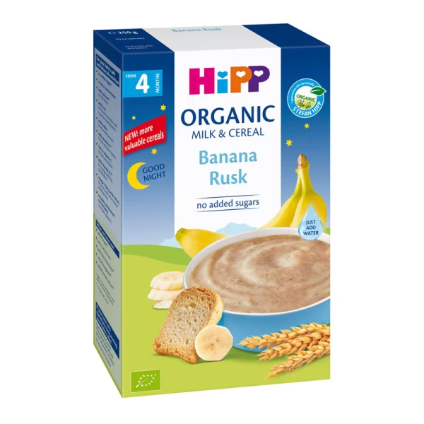 HiPP Organic Terci de lapte Banană cu crutoane Goodnight (4+ luni), 250 g - image 1