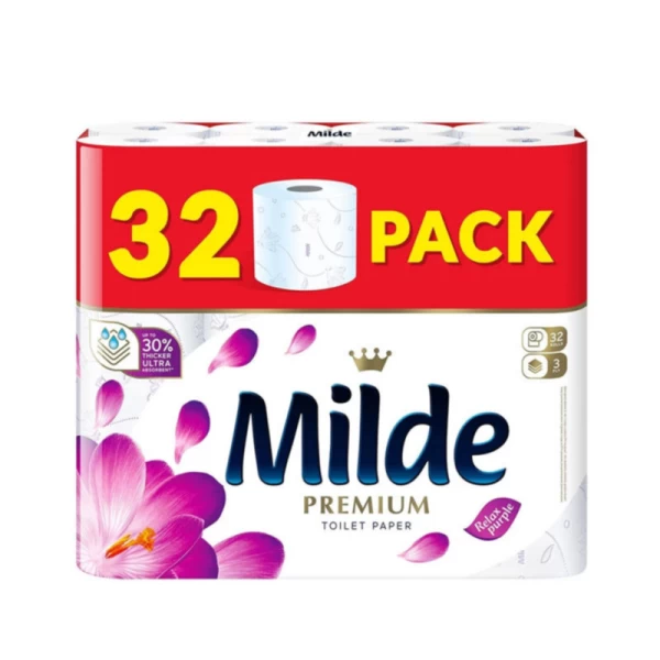 Туалетная бумага Milde Relax Purple 3 слоя 32 рулона - image 1