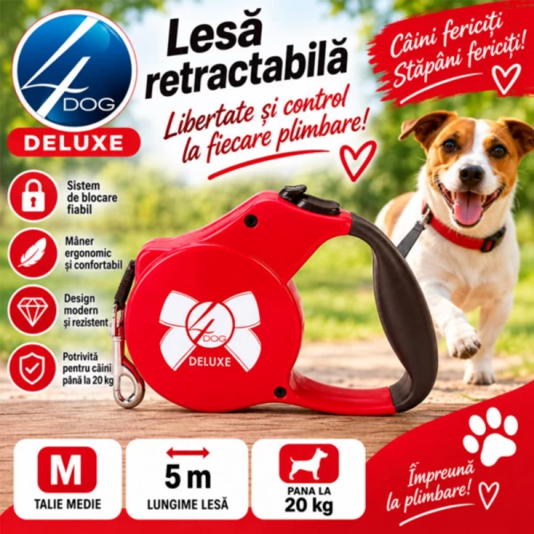 4Dog Delux Lesa Rectatabila talie Msdie 5m pina la 20kg - image 2