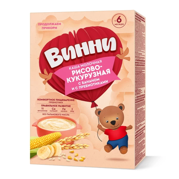 Vinni Terci cu lapte din porumb si orez cu banane si prebiotice 200gr. (6m +) - image 1