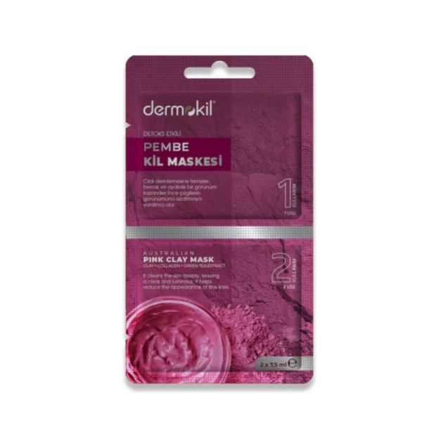 Dermokil Masca detoxifianta cu argila roz australiana 2x7,5ml - image 1