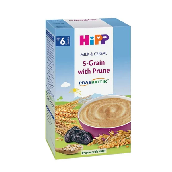 HiPP Terci de lapte cu 5 cereale și prune uscate (6+ luni), 250 g - image 1