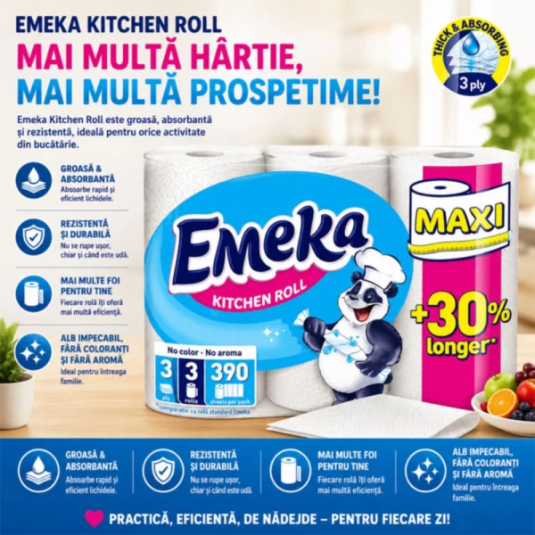 Emeka Prosoape de bucatarie MAXI 3 role 3 str White - image 2