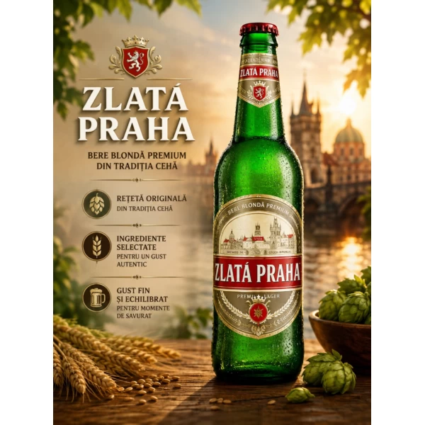 Bere blonda Obolon Zlata Praha 500ml - image 3