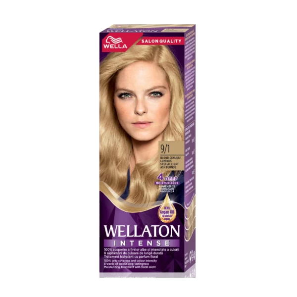 Стойкая краска для волос Wellaton Светлый пепельный блонд 9/1, 110 мл - image 1