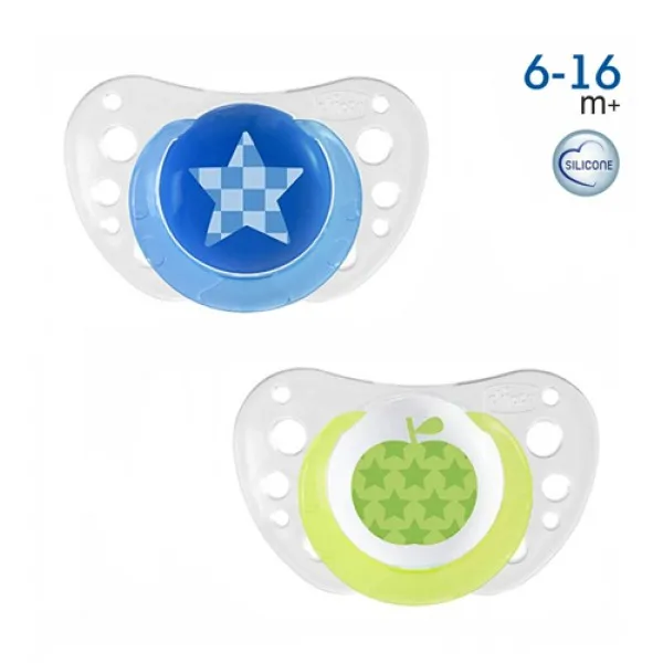 Пустышка Chicco Physio Air Blue силиконовая (6-16 мес.), 2 шт - image 2