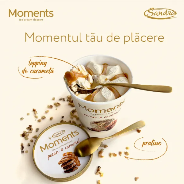 Sandra Moments Inghetata Pecan & Caramel 465ml - image 2