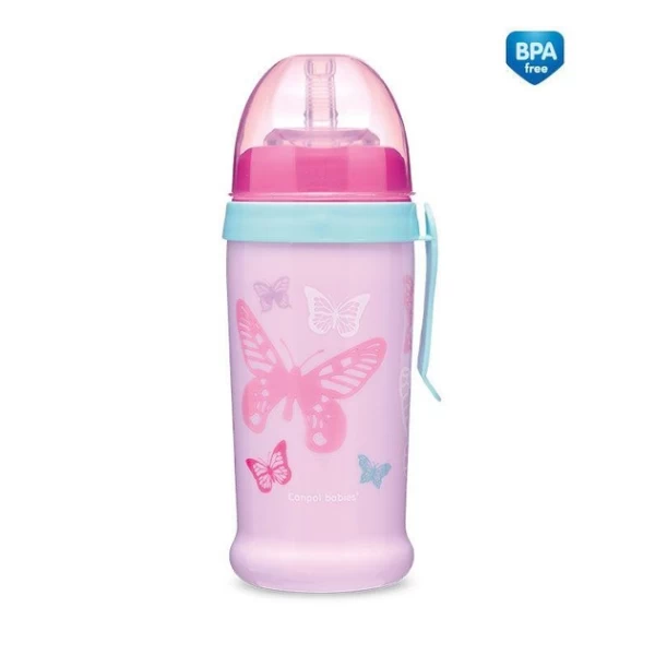 Бидончик непроливайка Butterfly Canpol babies 350 мл Розовый - image 3