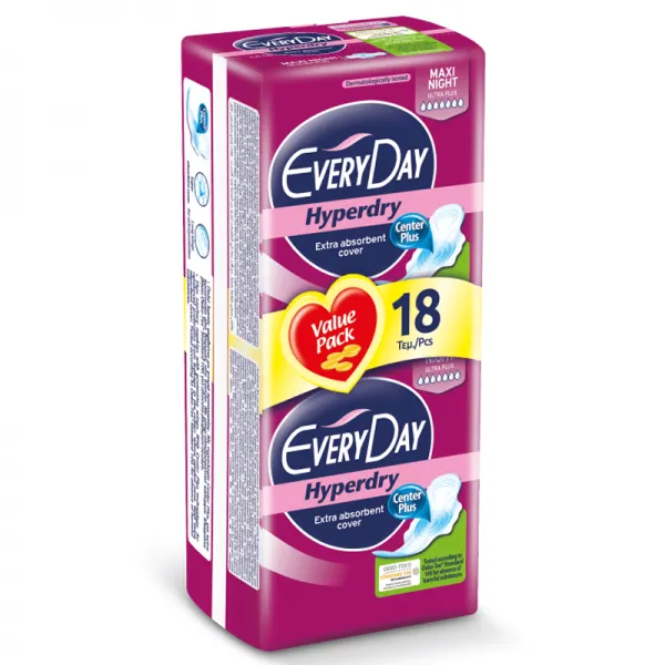 Everyday Absorbante Hyperdry Ultra Plus Maxi Night 18buc - image 1