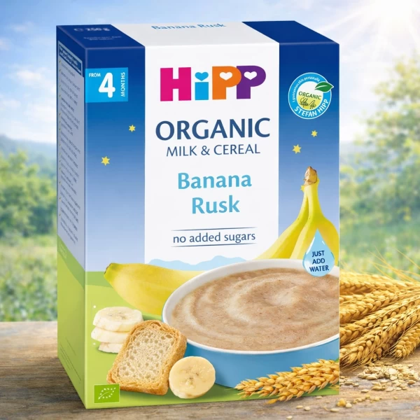 HiPP Organic Terci de lapte Banană cu crutoane Goodnight (4+ luni), 250 g - image 2