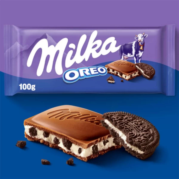Шоколад Milka молочный 42% с кусочками Oreo 100г - image 3