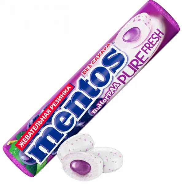 Жевательная резинка Mentos Pure Fresh Виноград 15,5гр - image 2