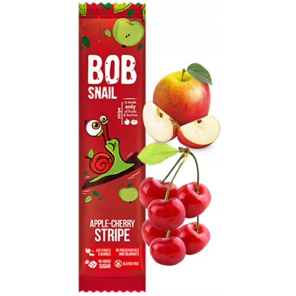 Bomboane naturale Bob Snail de mere si visine stripes 14g - image 2