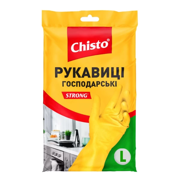 Chisto перчатки латексные прочные L 1 пара - image 1