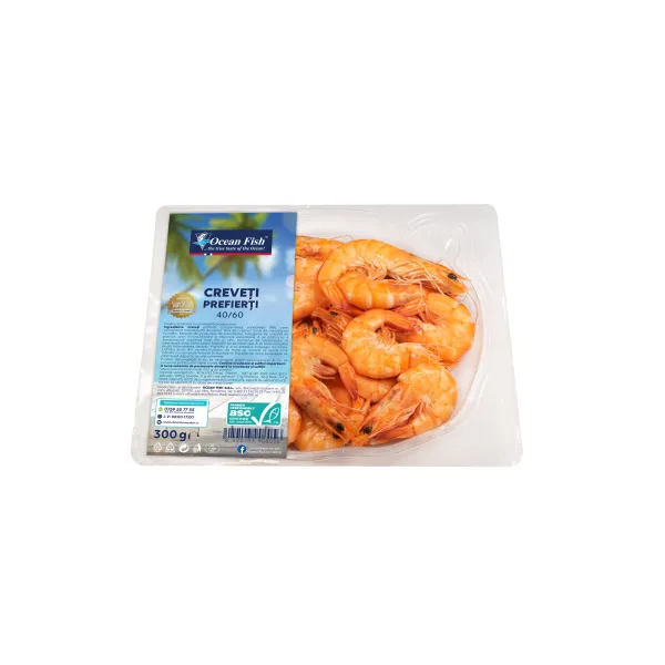 Ocean Fish Креветки 900г предварительно отваренные c/c 40/60 - image 1