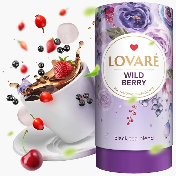 Lovare Ceai 80g negru Wild Berry, cu fructe de pădure și petale de flori - image 3