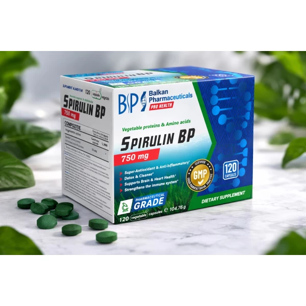 Спирулина, натуральная добавка, источник витаминов и детоксикации, 120 капсул. - image 2