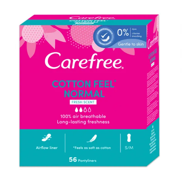 Carefree Absorbante zilnice Panty Liners Cotton 56 buc - image 1