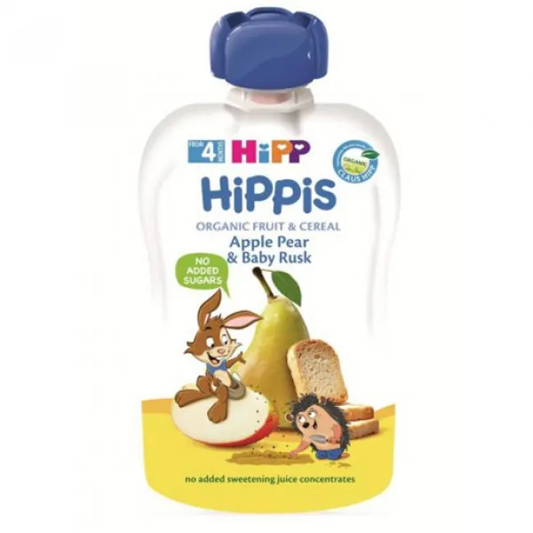 HiPP Фруктовый сюрприз из яблок и груш с сухариками (4+ мес.), 100 г - image 1