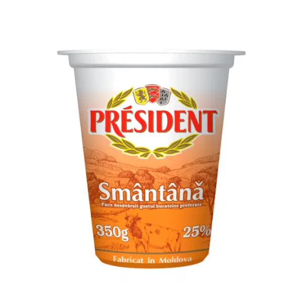 Smantana President 25% 350g pahar - image 1