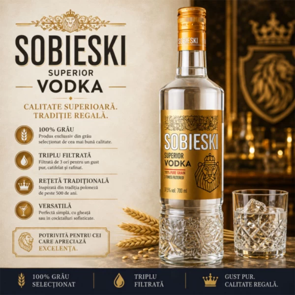 Sobieski Водка Superior 40 % 0,5 л - image 2