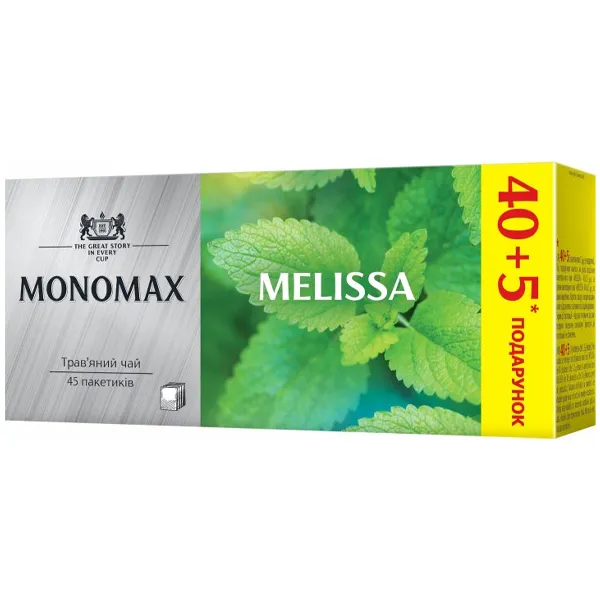 Зеленый чай Мономах Melissa в пакетиках 40+5 шт - image 1