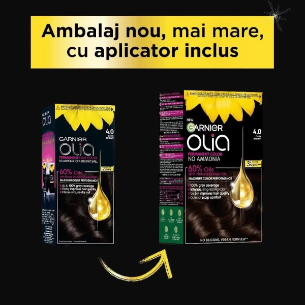 Garnier Olia Vopsea de par permanenta fara amoniac 4.0 Saten Mediu Natural - image 2