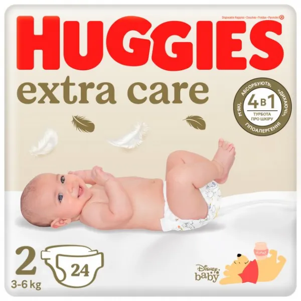 Huggies Scutece Extra Care Small N2 4-6kg 24 buc - image 1
