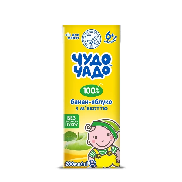 Сок Чудо Чадо бананово-яблочный с мякотью восстановленный для питания детей раннего возраста стерили - image 1